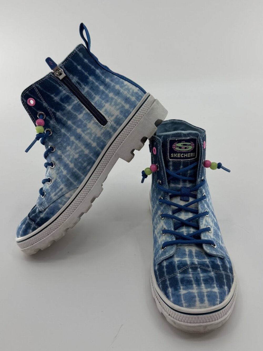 Skechers Women's Roadies High Top Sneakers Blue Tie Dye Size 6.5 SN 155268